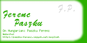 ferenc paszku business card